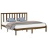 Estructura de cama madera maciza de pino marrón miel 200x200