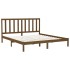 Estructura de cama madera maciza de pino marrón miel 200x200