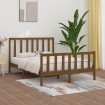 Estructura de cama madera maciza King marrón miel 150x200 cm