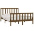 Estructura de cama madera maciza King marrón miel 150x200