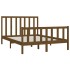 Estructura de cama madera maciza King marrón miel 150x200