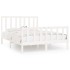 Estructura de cama madera maciza blanca 120x200