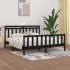 Estructura de cama madera maciza Super King negra 180x200