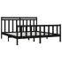 Estructura de cama madera maciza Super King negra 180x200