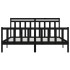 Estructura de cama madera maciza Super King negra 180x200