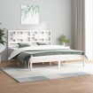 Estructura de cama madera maciza de pino blanco 200x200 cm