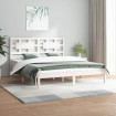 Estructura de cama madera maciza blanco Super King 180x200 cm