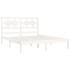 Estructura de cama madera maciza blanco Super King 180x200