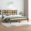 Estructura de cama madera maciza de pino marrón miel 200x200 cm