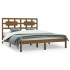 Estructura de cama madera maciza de pino marrón miel 200x200