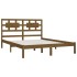 Estructura de cama madera maciza de pino marrón miel 200x200