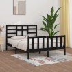 Estructura de cama de madera maciza de pino negro 160x200 cm