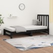 Sofá cama extraíble madera maciza de pino negro 2x(90x200) cm