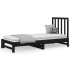 Sofá cama extraíble madera maciza de pino negro 2x(90x200)