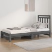 Sofá cama extraíble madera maciza de pino gris 2x(90x200) cm