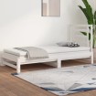 Sofá cama extraíble madera maciza de pino blanco 2x(90x190) cm