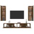 Set de muebles de TV 4 pzas madera contrachapada roble