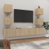 Set de muebles para TV 6 pzas madera contrachapada roble