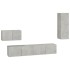 Set de muebles de TV 4 pzas madera contrachapada gris