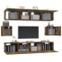 Set de muebles de TV 6 pzas madera contrachapada roble