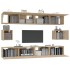 Set de muebles para TV 6 pzas madera contrachapada roble