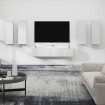 Set de muebles para TV 6 piezas madera contrachapada blanco