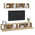 Set de muebles para TV 4 pzas madera contrachapada roble