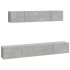 Set de muebles de TV 4 pzas madera contrachapada gris