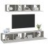 Set de muebles de TV 4 pzas madera contrachapada gris