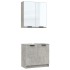 Set muebles de baño 2 piezas madera contrachapada gris