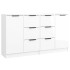 Aparadores 2 uds madera contrachapada blanco brillo 60x30x70