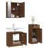 Set de muebles de baño 3 pzas madera contrachapada roble