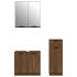 Set de muebles de baño 3 pzas madera contrachapada roble