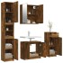 Set de muebles de baño 4 piezas madera contrachapada roble