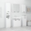 Set muebles de baño 5 piezas madera contrachapada blanco brillo