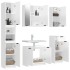 Set muebles de baño 5 piezas madera contrachapada blanco