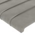 Cabecero con orejas de terciopelo gris claro 203x23x118/128