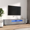 Set muebles TV con LEDs 2 pzas madera contrachapada gris Sonoma