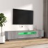 Set muebles TV con LEDs 2 pzas madera contrachapada gris