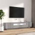 Set muebles TV con LEDs 2 pzas madera contrachapada gris