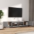 Set muebles TV con LEDs 2 pzas madera contrachapada gris