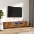 Set de muebles TV con LEDS 2 pzas contrachapada roble