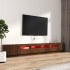 Set muebles TV con LED 3 pzas madera contrachapada roble