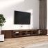 Set muebles TV con LED 3 pzas madera contrachapada roble