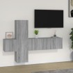 Set de muebles para TV 3 pzas madera contrachapada gris Sonoma