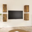 Mueble TV 4 uds madera contrachapada roble ahumado 30,5x30x60cm