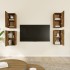 Mueble TV 4 uds madera contrachapada roble ahumado