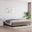 Estructura de cama box spring tela gris taupe 200x200 cm