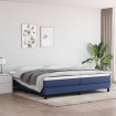 Estructura de cama box spring tela azul 200x200 cm