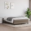 Estructura de cama box spring tela gris taupe 140x190 cm